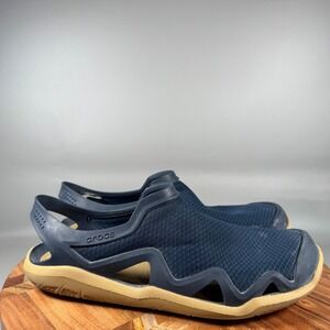 Crocs Swiftwater Mesh Water Shoes Navy Blue Mens Size 10 M Clogs Sandals